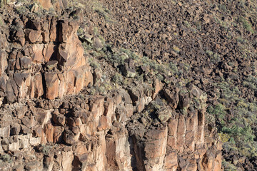 Cliffs Adjacent to the Rio Grande River Gorge Bridge near Taos, New Mexico, United States
