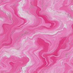 Fototapeta premium A vibrant pink and white marble pattern suitable for wrapping paper, fabric design, digital uses, and winter-themed events, showcasing a playful and lively atmosphere.