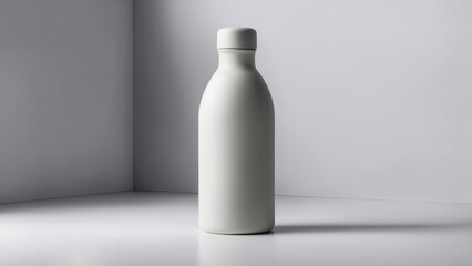 Sleek Plain  White Bottle Mockup for Product Design
