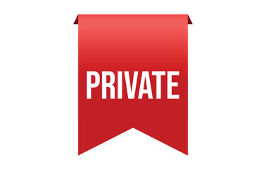 Vector illustration modern private banner, Isolated web element.