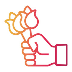 flower Line Gradient Icon