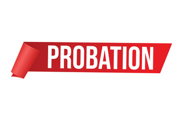 Probation red vector banner illustration isolated on white background