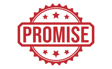PROMISE red rubber stamp vector design.