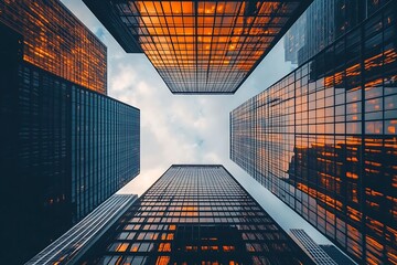 Modern Skyscrapers, Urban Skyline, Cityscape, Architecture, Business, Success