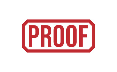 PROOF Red rubber stamp on white background. PROOF stamp sign. PROOF stamp.