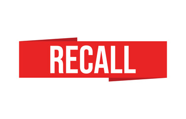 Recall banner design. Recall icon. Flat style vector illustration.