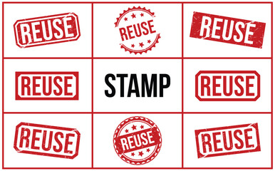 REUSE red rubber stamp vector design.