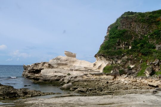 Sculpted Rock Formations by the Coastline
