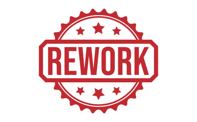 REWORK rubber stamp on white background. REWORK Stamp.