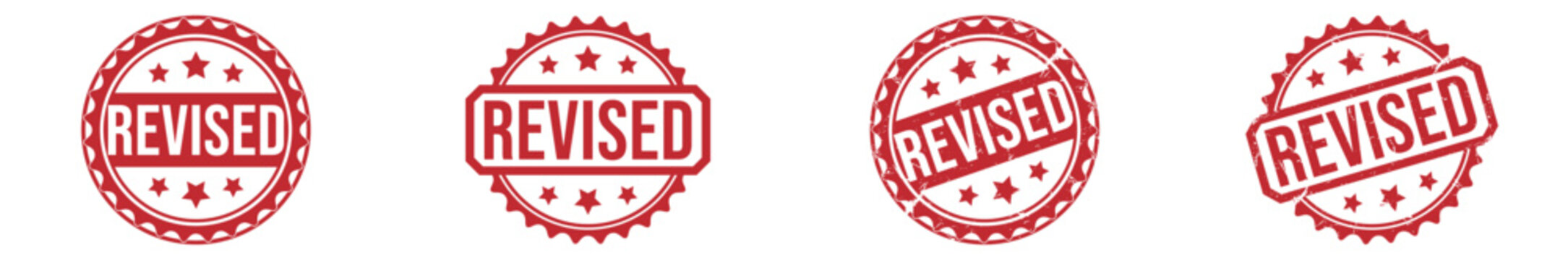 REVISED rubber stamp vector illustration on white background