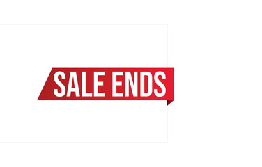 Vector illustration modern Sale Ends banner, Isolated web element.
