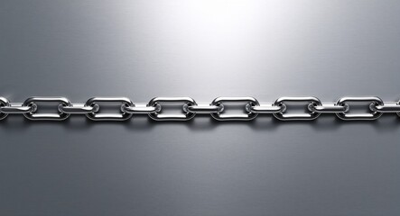 Obraz premium Metal Chain on Silver background design