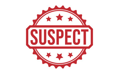SUSPECT Red rubber stamp on white background. SUSPECT stamp sign. SUSPECT stamp.