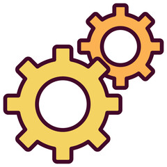 Gear Outline Color Icon