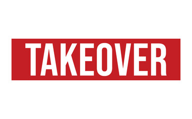 TAKEOVER rubber stamp on white background. TAKEOVER Stamp.