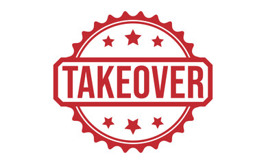 TAKEOVER rubber stamp vector illustration on white background