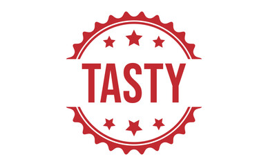 Obraz premium TASTY Red rubber stamp on white background. TASTY stamp sign. TASTY stamp.
