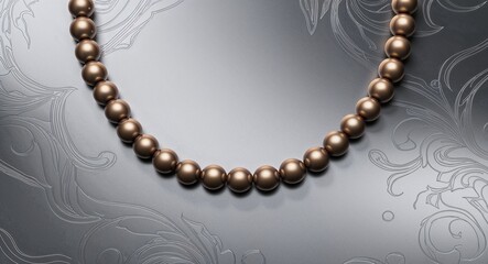 Obraz premium String of Beads on Silver background design