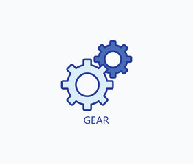 Gear vector, icon or logo sign symbol illustration