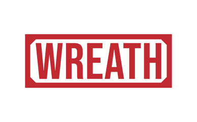 WREATH red rubber stamp vector design.