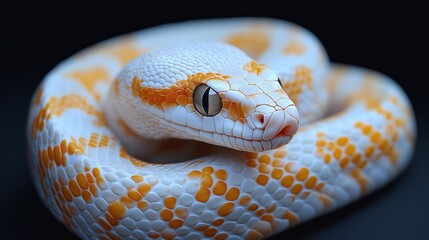 Fototapeta premium Captivating Closeup of a Beautiful Yellow and White Snake