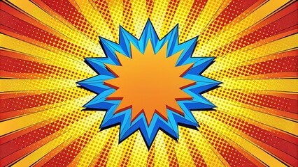 Fototapeta premium Colorized Comic Book Background, Halftone, Empty Layout, Copy Space