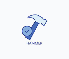 Hammer vector, icon or logo sign symbol illustration 