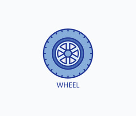 Wheel vector, icon or logo sign symbol illustration 