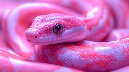 Fototapeta premium Exploring the Elegance of a Pink Snake in a Natural Setting