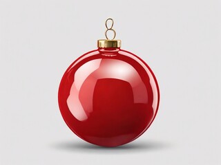 Beautiful Red Christmas Tree Ornament with Gold Cap &ndash; 3D Glossy Finish
