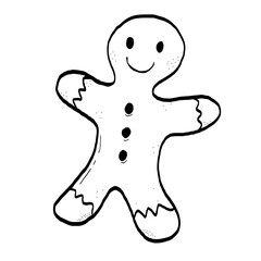 Cute Gingerbread Man Illustration