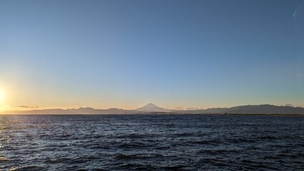 Obraz premium Sunset with Mt.Fuji