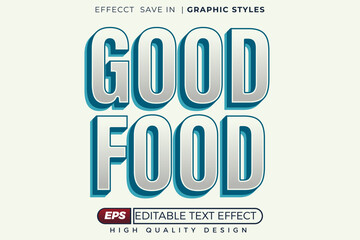 Editable 3d text effect good food