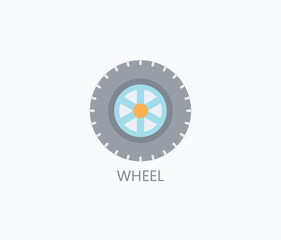 Wheel Vector, Icon Or Logo Sign Symbol Illustration 