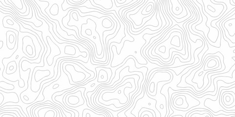 Abstract Vector geography landscape Topo contour map on white background, Topographic contour lines. Seamless pattern with lines Topographic map. Geographic mountain relief diagram line wave carve.