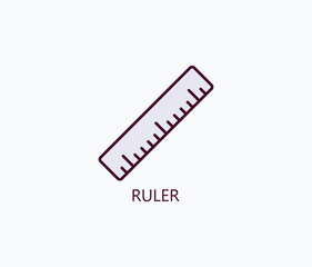 Ruler Vector, Icon Or Logo Sign Symbol Illustration 