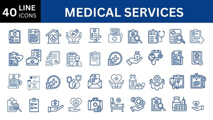 Medical Services  line editable icon set. 