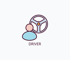 Driver Vector, Icon Or Logo Sign Symbol Illustration 