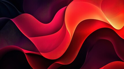 Fototapeta premium Abstract Red And Dark Waves Flowing Design
