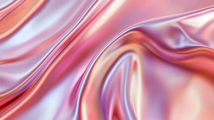 Obraz premium Abstract Pink and Peach Iridescent Fabric Drape