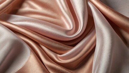 AI GENERATE background, A flowing silk fabric with gradients transitioning between rose gold and white