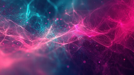 Abstract Pink and Teal Nebula Cosmic Web