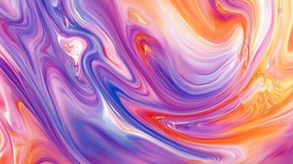 Obraz premium Abstract Swirling Purple Orange Paint Design
