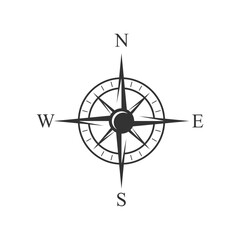 Compass icon. Compass vector illustration. Navigation symbol. Direction sign.