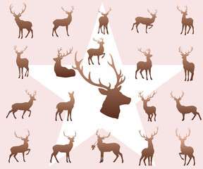 Mega Collection of Deer Silhouettes in Various Poses Part 1