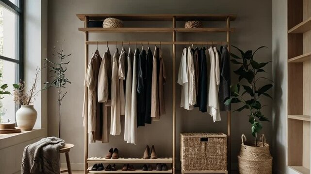 clothes hanger in a wardrobe