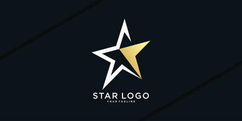 Modern star logo design with abstract shape. Premium Vector