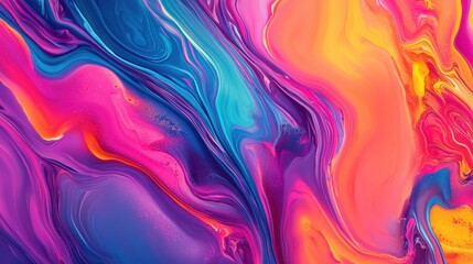 Vibrant Swirls Of Pink Purple Blue And Orange Paint