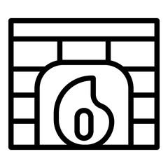 Fire place icon. Vector line icon