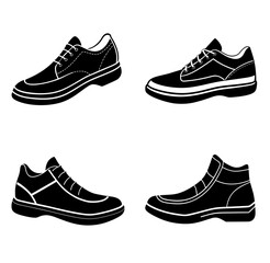 shoe icon silhouette vector illustration